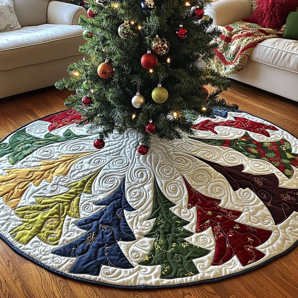Festive Pine Elegance Christmas Tree Skirt - Made to Order TREEK101