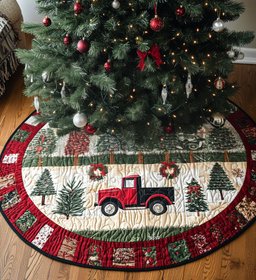 Frostbite Lane Christmas Tree Skirt - Made to Order TREEK101