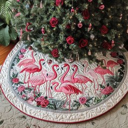Flamingo Bliss Christmas Tree Skirt - Made to Order TREEK101