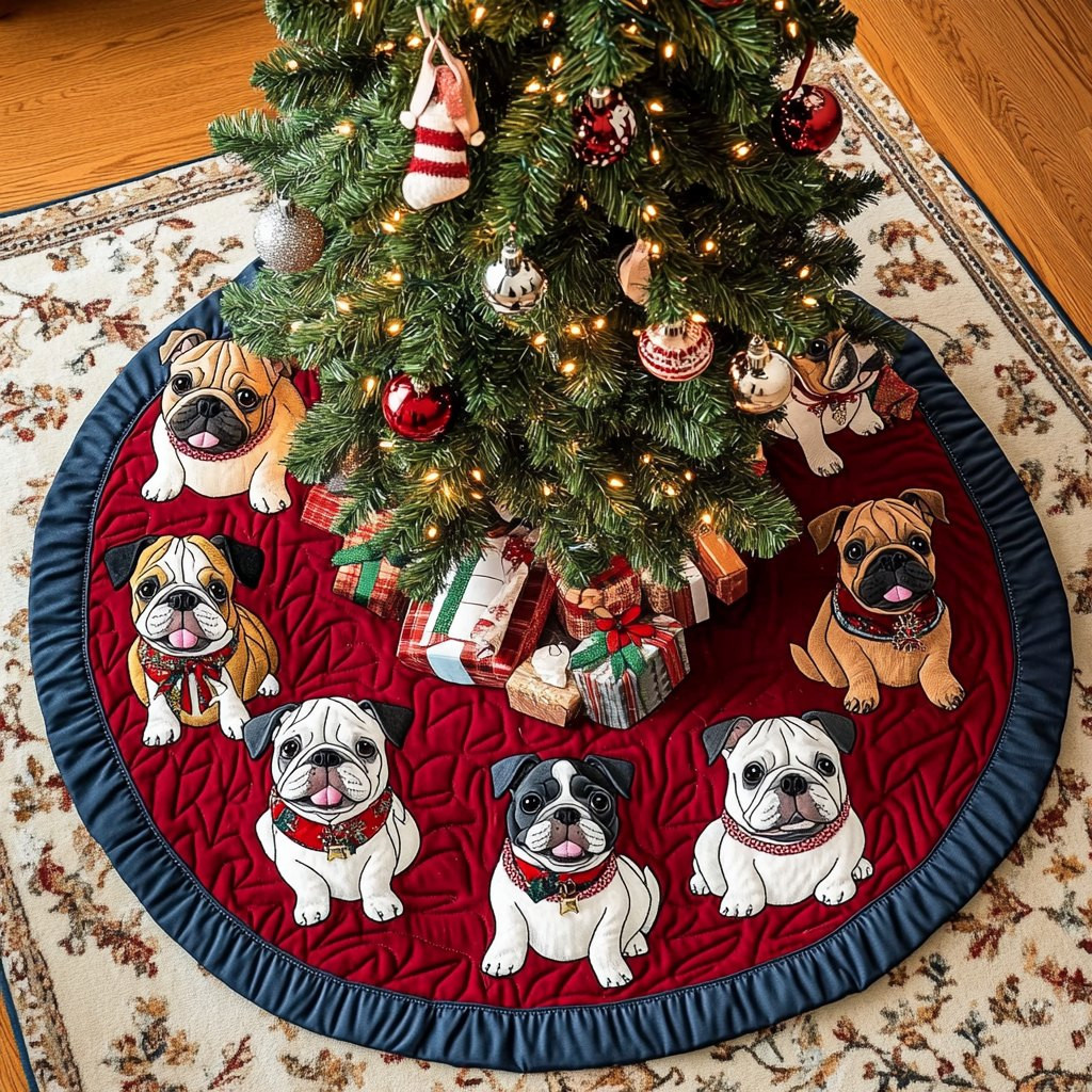 French Bulldog Noel Christmas Tree Skirt - Made to Order TREEK101