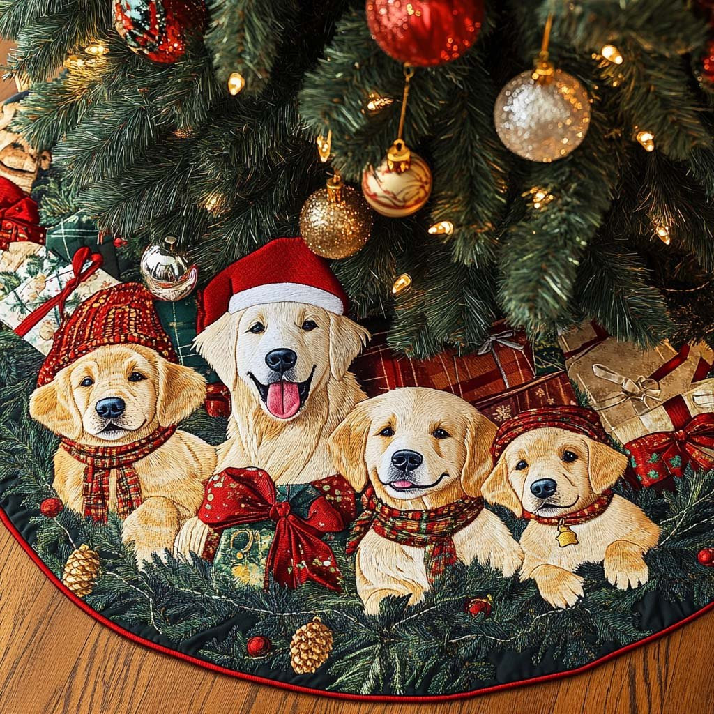 Golden Buddy Christmas Tree Skirt - Made to Order TREEK101
