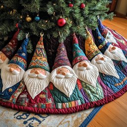 Gnome Delight Christmas Tree Skirt - Made to Order TREEK101