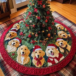 Golden Retriever Christmas Joy Chritstmas Christmas Tree Skirt - Made to Order TREEK101