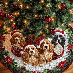 Gentle Spaniel Christmas Tree Skirt - Made to Order TREEK101