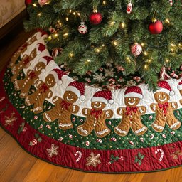 Gingerbread Whimsy Christmas Tree Skirt - Made to Order TREEK101