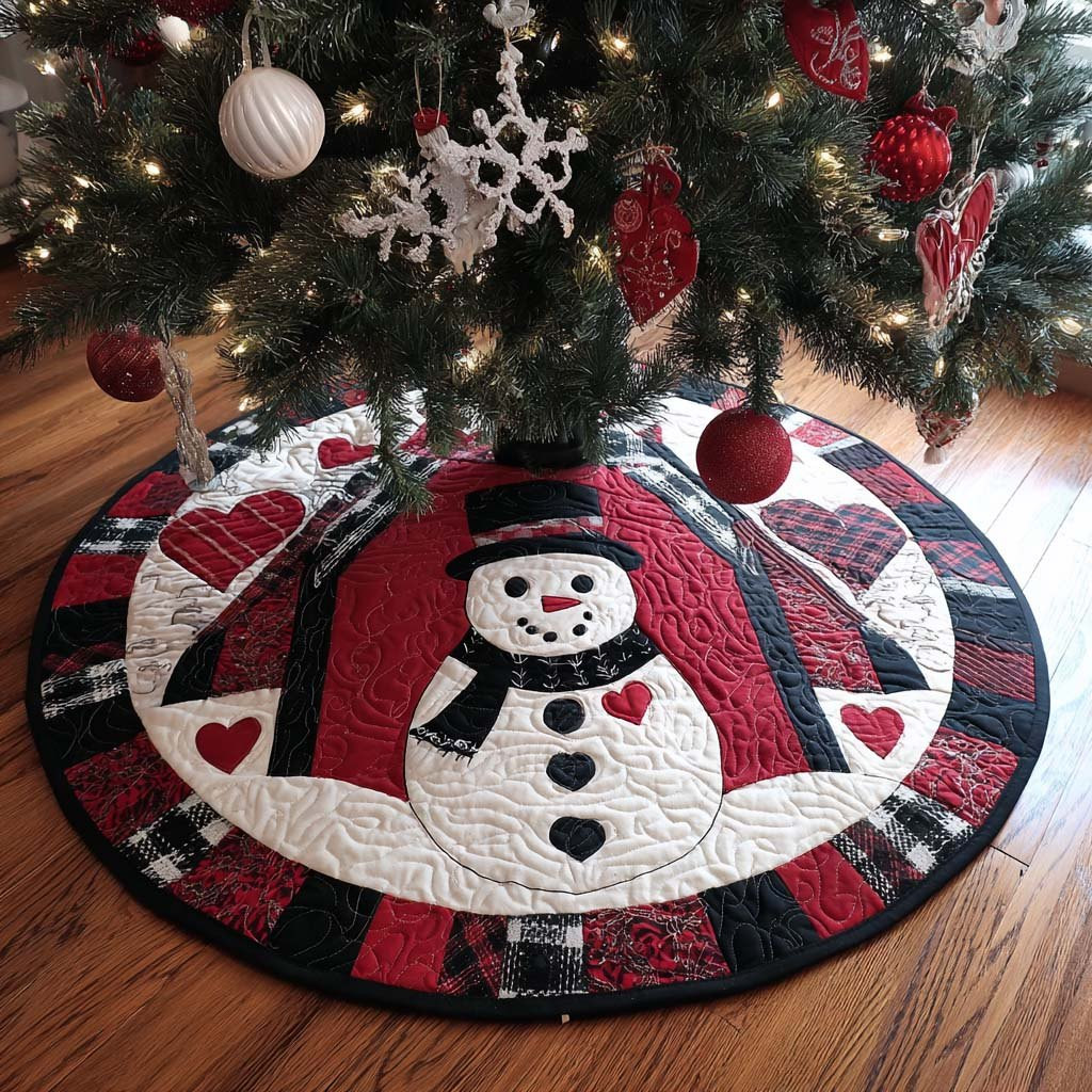 Frosty Snowman Christmas Tree Skirt - Made to Order TREEK101