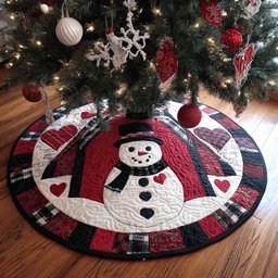 Frosty Snowman Christmas Tree Skirt - Made to Order TREEK101