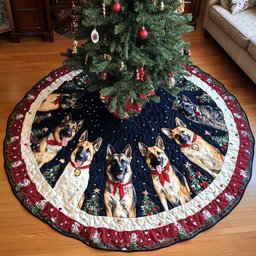 German Shepherd Christmas Joy Christmas Tree Skirt - Made to Order TREEK101