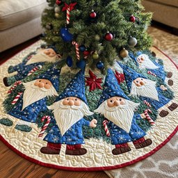 Gnome Holiday Joy Christmas Tree Skirt - Made to Order TREEK101