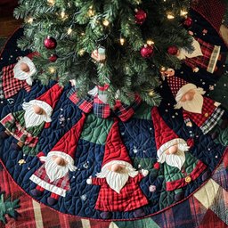 Gnome Snowy Dreams Christmas Tree Skirt - Made to Order TREEK101