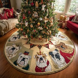 Festive Wrinkle Pup Christmas Tree Skirt - Made to Order TREEK101