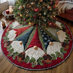 Gnome Christmas Joy Christmas Tree Skirt - Made to Order TREEK101
