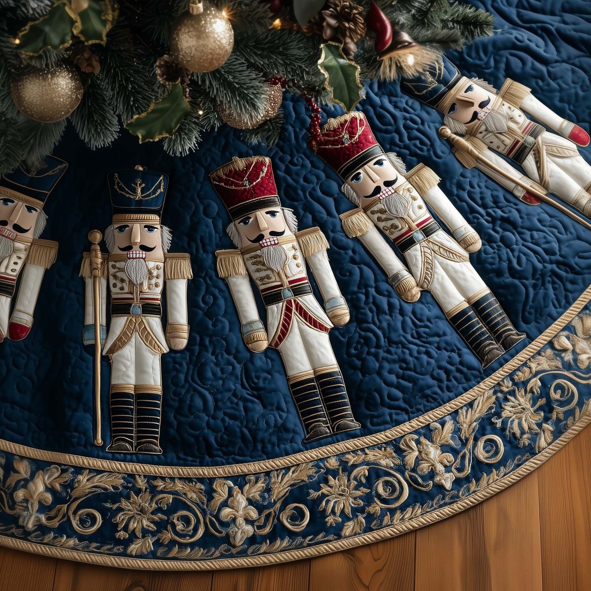 Elegant Nutcracker Christmas Tree Skirt - Made to Order TREEK101