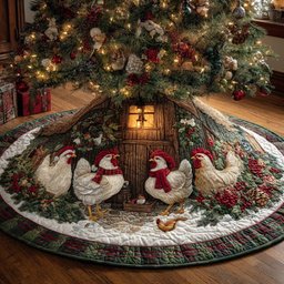 Gingerbread Carolers Christmas Tree Skirt - Made to Order TREEK101