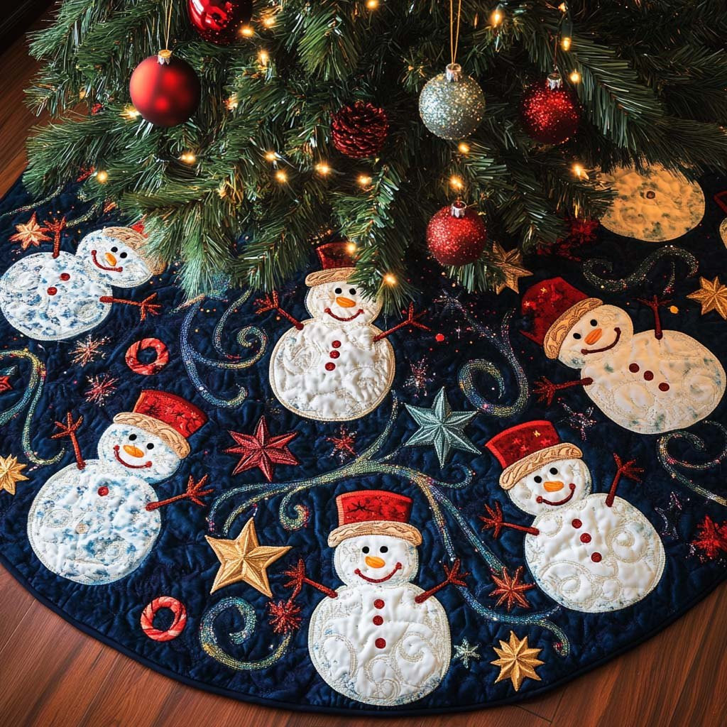Frosty Friend Christmas Tree Skirt - Made to Order TREEK101