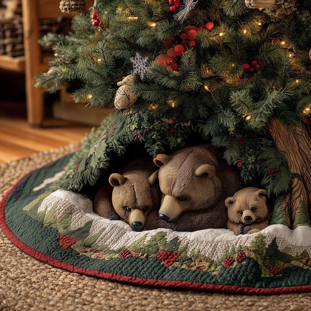 Holly Bear Hideaway Christmas Tree Skirt - Made to Order TREEK101