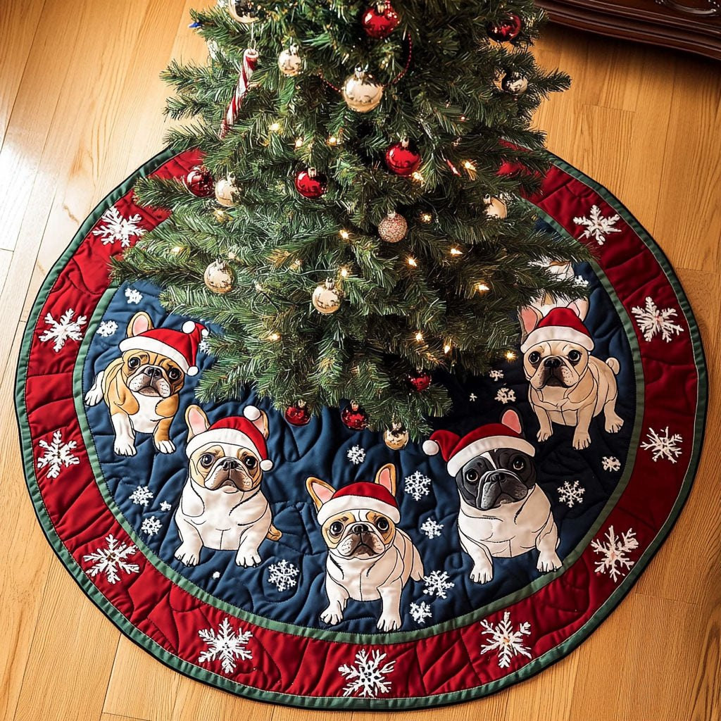 French Bulldog Holiday Spirit Christmas Tree Skirt - Made to Order TREEK101