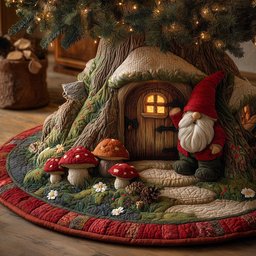 Gnome Welcome Home Christmas Tree Skirt - Made to Order TREEK101