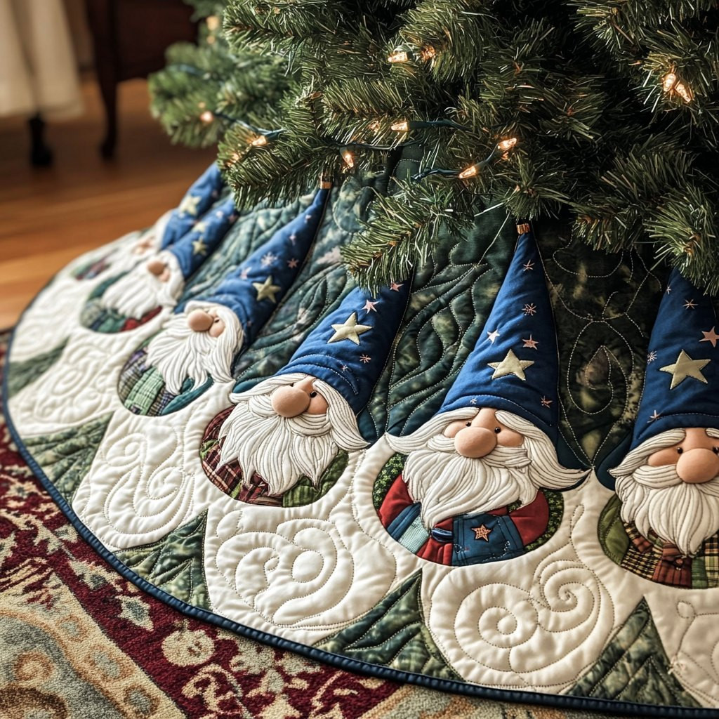 Gnome Merriment Christmas Tree Skirt - Made to Order TREEK101