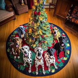 Great Dane Winter Wishes Christmas Tree Skirt - Made to Order TREEK101
