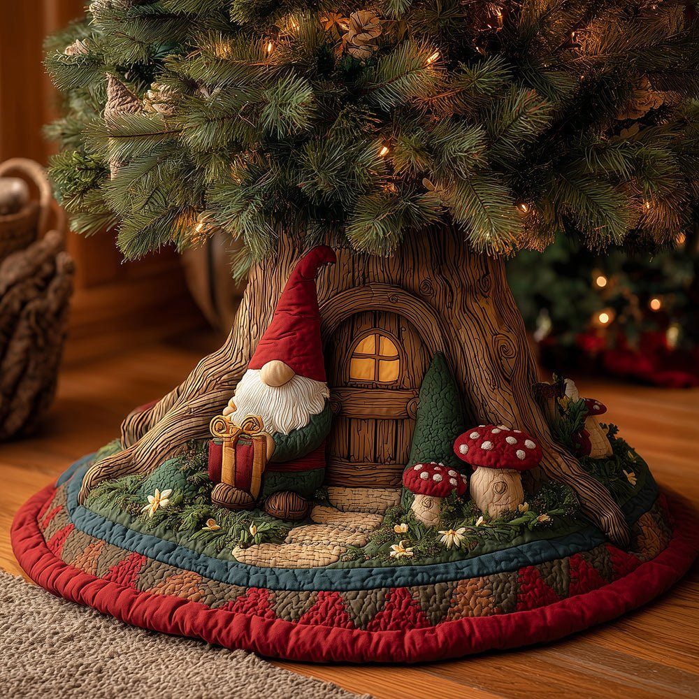 Gnome Small Gift Christmas Tree Skirt - Made to Order TREEK101