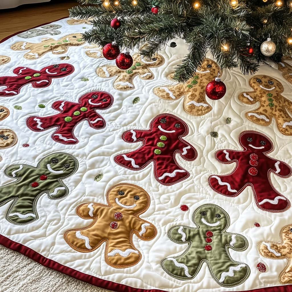 Gingerbread Jamboree Christmas Tree Skirt - Made to Order TREEK101