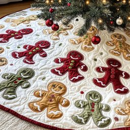 Gingerbread Jamboree Christmas Tree Skirt - Made to Order TREEK101