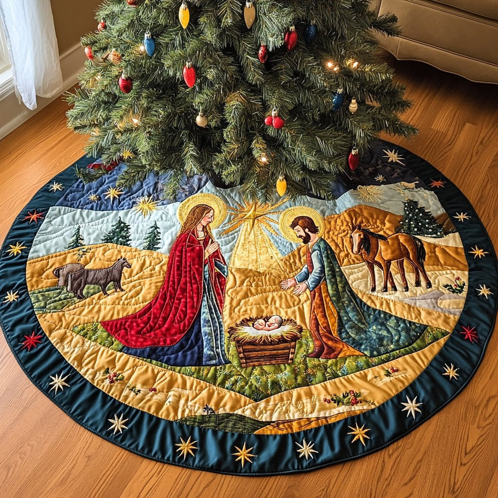 Holy Light Christmas Tree Skirt - Made to Order TREEK101