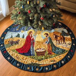 Holy Light Christmas Tree Skirt - Made to Order TREEK101