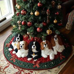 Holiday Crown Christmas Tree Skirt - Made to Order TREEK101
