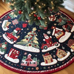 Pieces of Christmas Tree Skirt - Made to Order TREEK101