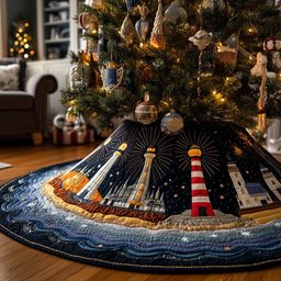 Harbor Light Christmas Tree Skirt - Made to Order TREEK101