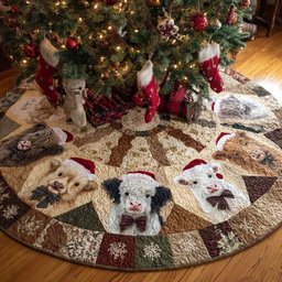 Festive Highland Cow Christmas Tree Skirt - Made to Order TREEK101