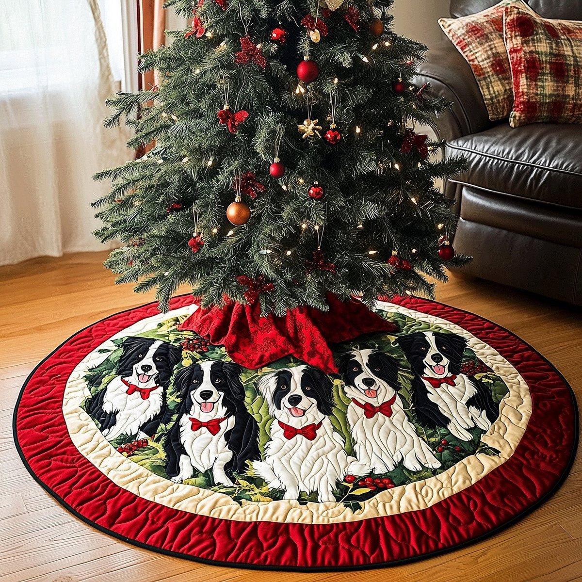 Border Collie Christmas Tree Skirt - Made to Order TREEK101