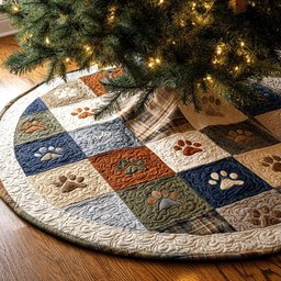 Frosty Steps Christmas Tree Skirt - Made to Order TREEK101