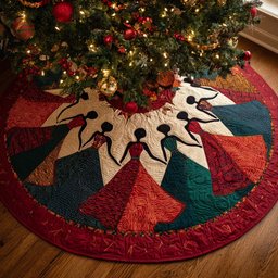 Black Women Ruby Harmony Christmas Tree Skirt - Made to Order TREEK101