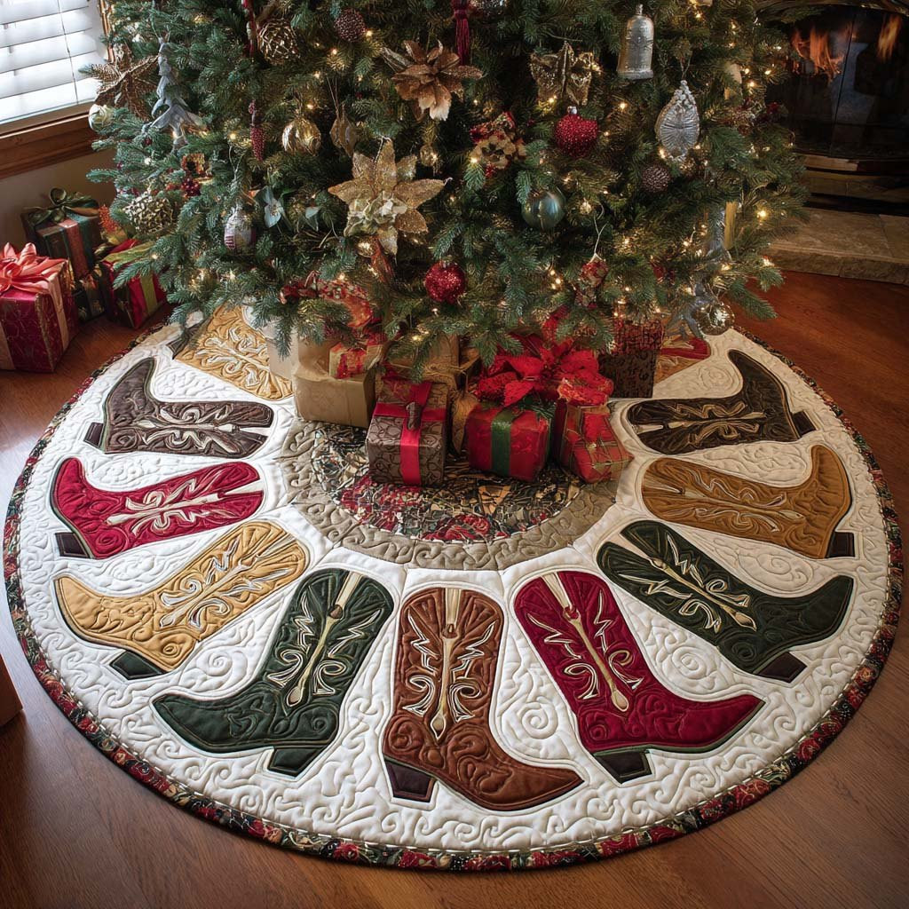 Boot Hill Christmas Tree Skirt - Made to Order TREEK101