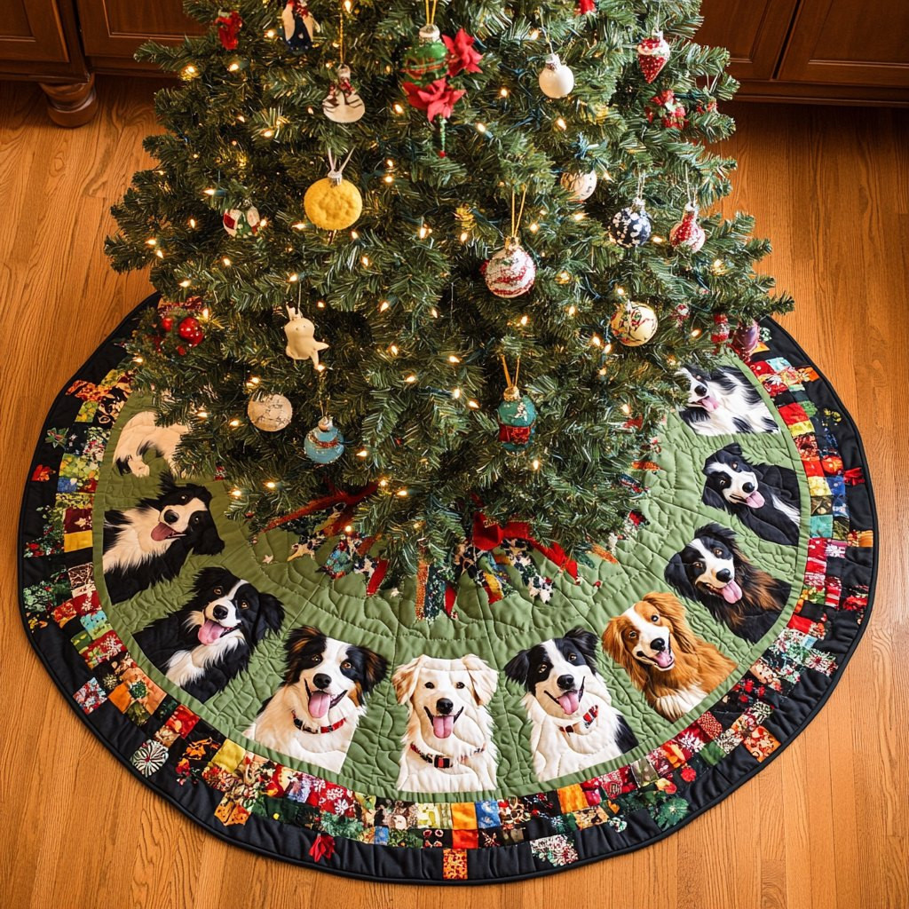 Border Collie Magic Christmas Tree Skirt - Made to Order TREEK101