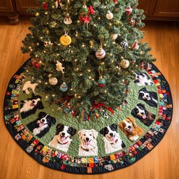 Border Collie Magic Christmas Tree Skirt - Made to Order TREEK101