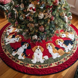 Beagle Merry Trim Christmas Tree Skirt - Made to Order TREEK101