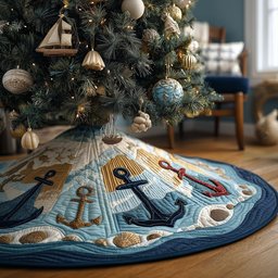 Anchored By the Sea Christmas Tree Skirt - Made to Order TREEK101