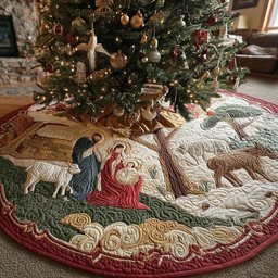 Bethlehem Star Path Christmas Tree Skirt - Made to Order TREEK101