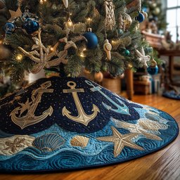 Cozy Anchor Lane Christmas Tree Skirt - Made to Order TREEK101