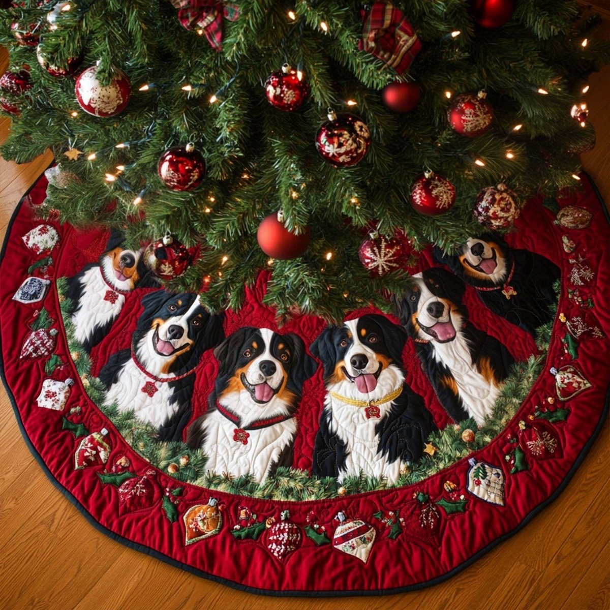 Bernese Delight Christmas Tree Skirt - Made to Order TREEK101