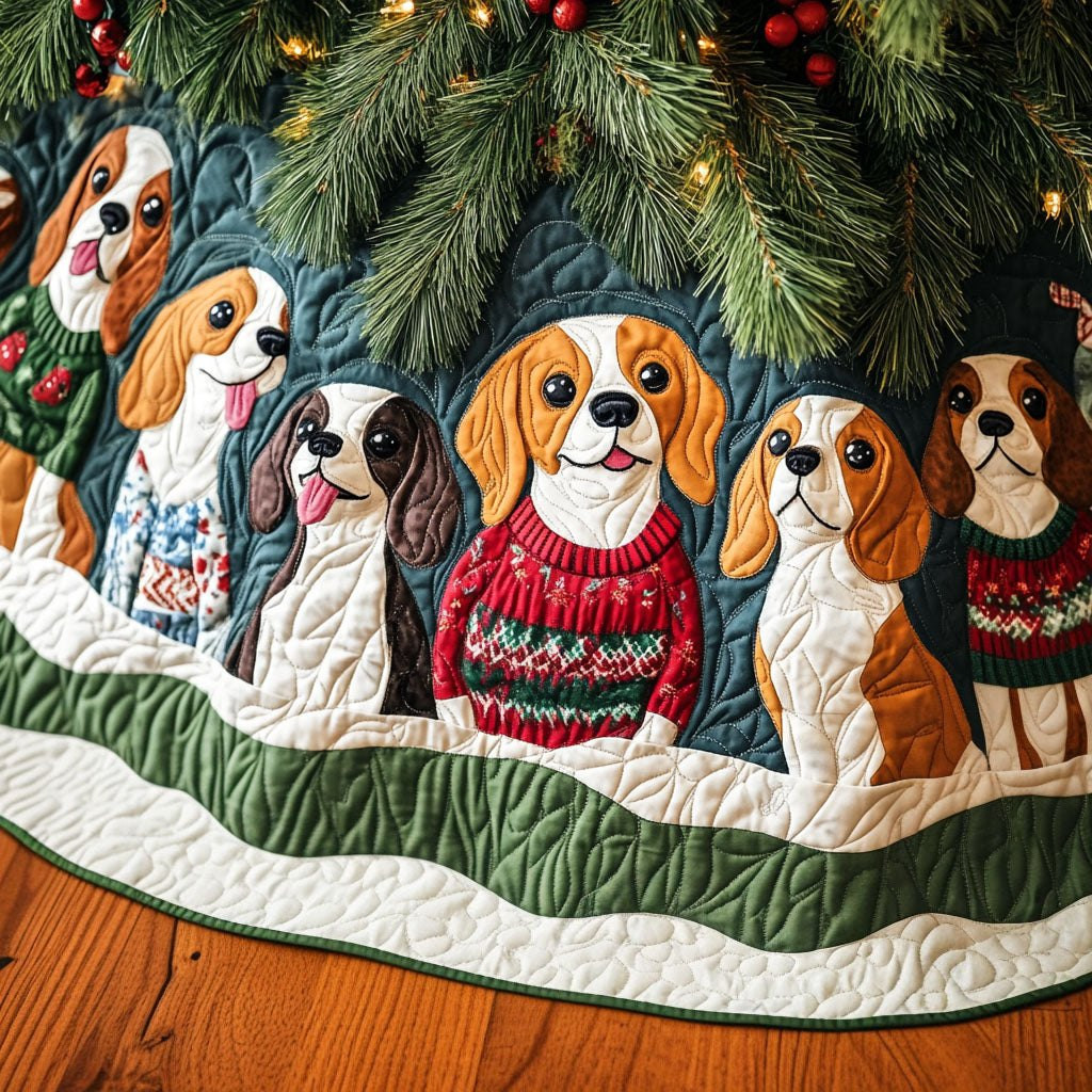 Beagle Winter Whimsy Christmas Tree Skirt - Made to Order TREEK101