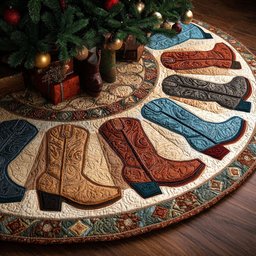 Cowboy Boots Christmas Tree Skirt - Made to Order TREEK101