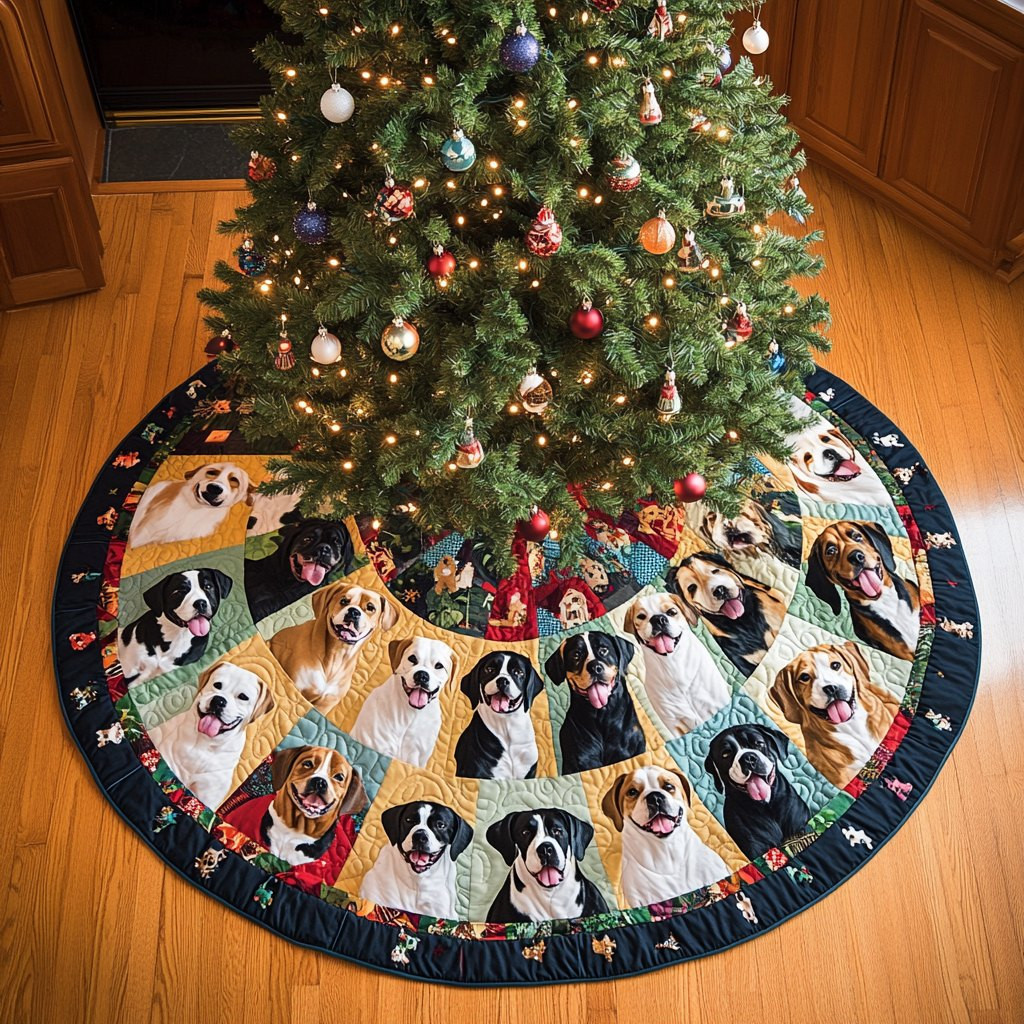 Boxer Wonderland Christmas Tree Skirt - Made to Order TREEK101