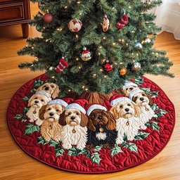 Cavapoo Charm Christmas Tree Skirt - Made to Order TREEK101