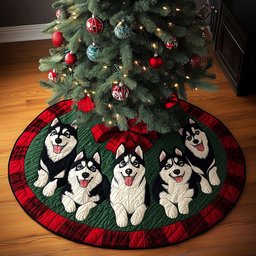 Christmas Husky Delight Christmas Tree Skirt - Made to Order TREEK101