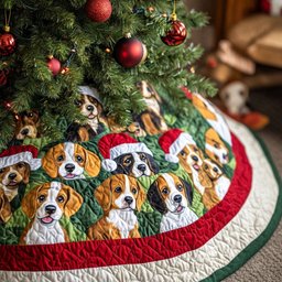 Beagle in the Pines Christmas Tree Skirt - Made to Order TREEK101